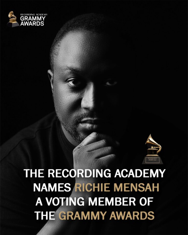 Richie Mensah Joins 2025 Grammy Voting Member Class — Four Years After Stonebwoy’s 2021 Induction” Richie Mensah Joins 2025 Grammy Voting Member Class — Four Years After Stonebwoy’s 2021 Induction”