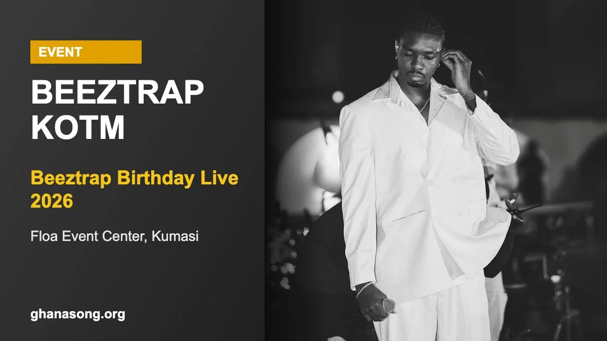 Beeztrap KOTM performing at Beeztrap Birthday Live 2026 in Kumasi