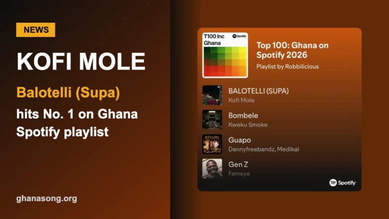 Kofi Mole Celebrates Balotelli (Supa) Topping Ghana Spotify Playlist