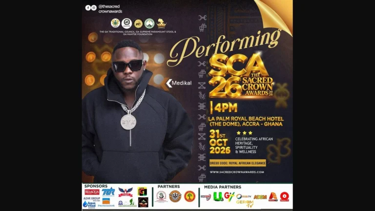 Medikal to Perform at Sacred Crown Awards 2026 at La Palm Royal Beach Hotel