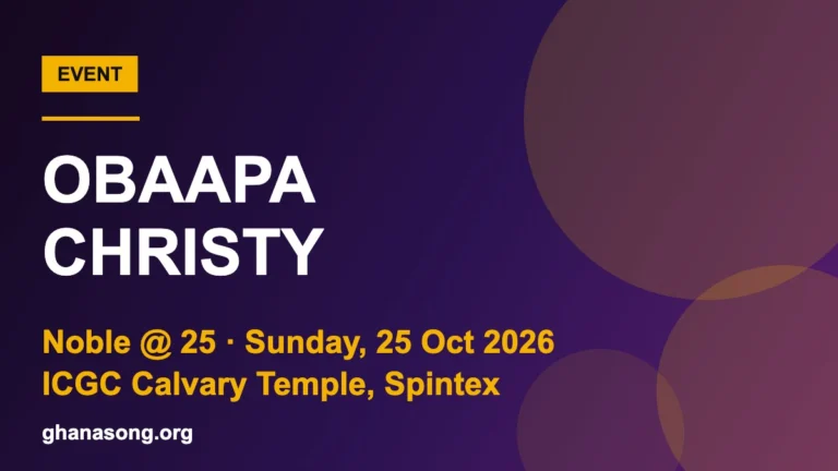 Obaapa Christy to Join Noble Nketsiah’s 25 Years in Ministry Celebration