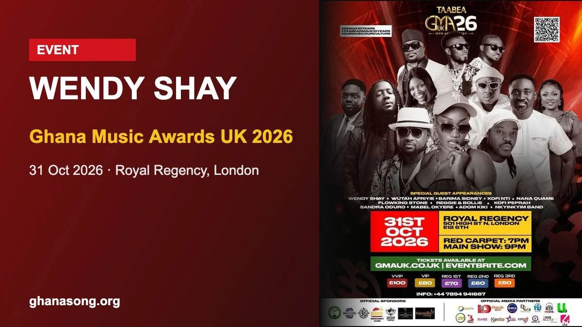 Wendy Shay - Taabea Ghana Music Awards UK 2026 flyer